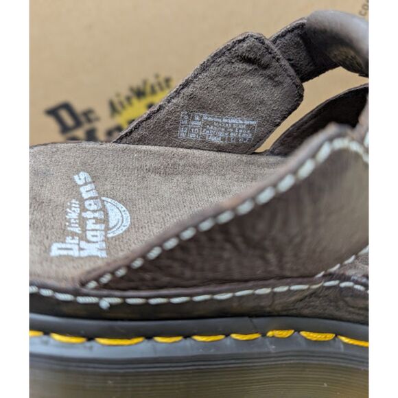 Dr. Martens Kelp Brown Maxxy Slide AR Rogue Leather Unisex Sandals UK 8 NIB - Picture 10 of 13